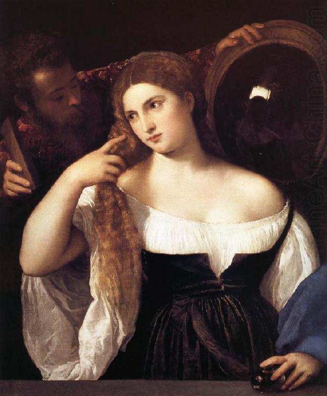 TIZIANO Vecellio Portrait d'une femme a sa toilette china oil painting image